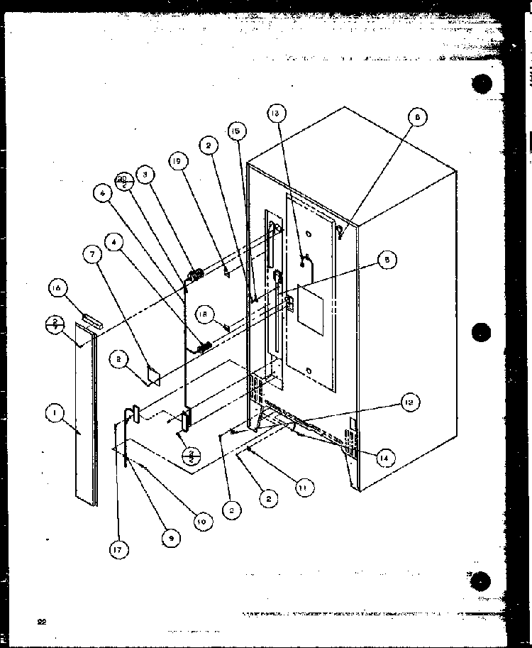 Wiring Harness Diagram and Parts List for TX20QBG-P1111704WG  Amana Refrigerator
