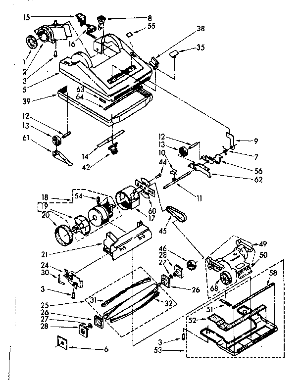 Vacuum Cleaner Diagram and Parts List for 11638830  Kenmore Upright Vacuum