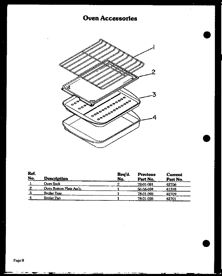 OVEN ACCESSORIES Diagram and Parts List for DGO-851  Amana Wall Oven