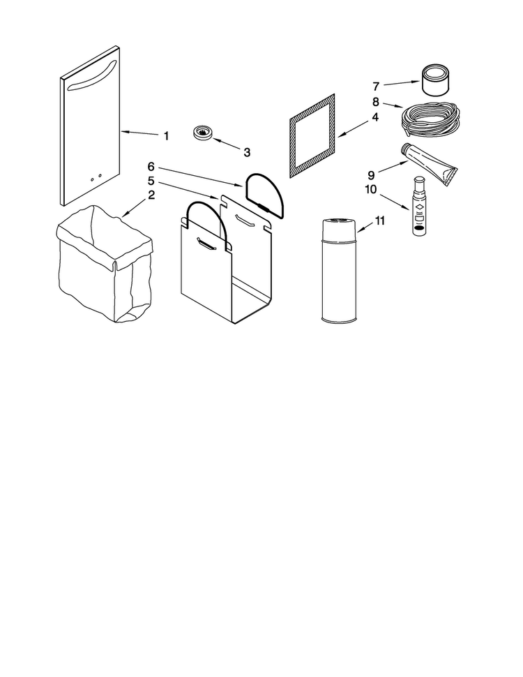 Accessory Parts Diagram and Parts List for TC607X1  Jenn-Air Trash Compactor