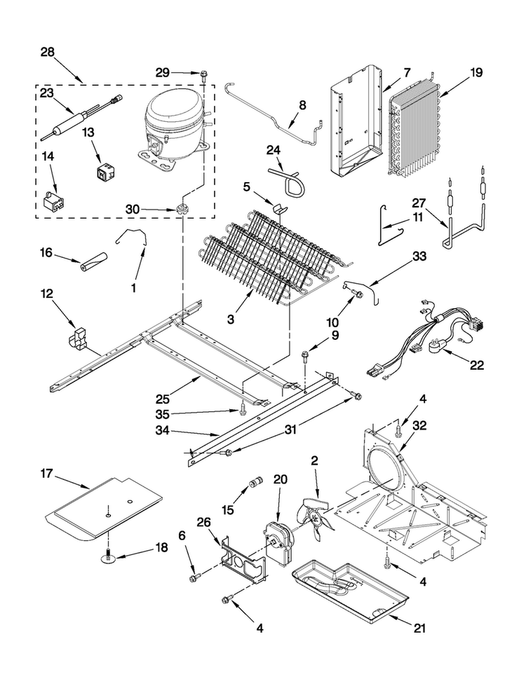 Unit Parts Diagram and Parts List for MSF25D2EAS01  Maytag Refrigerator