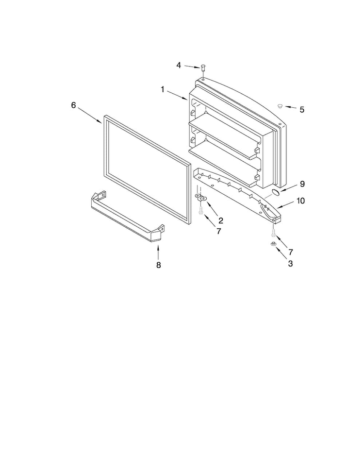 Freezer Door Parts Diagram and Parts List for M0RXEMMWB00  Maytag Refrigerator