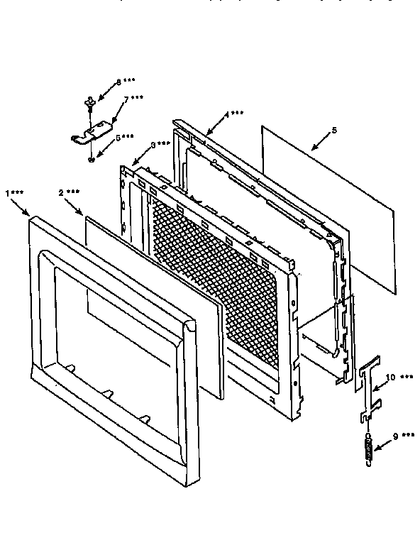 Door Diagram and Parts List for 56566100691  Kenmore Microwave