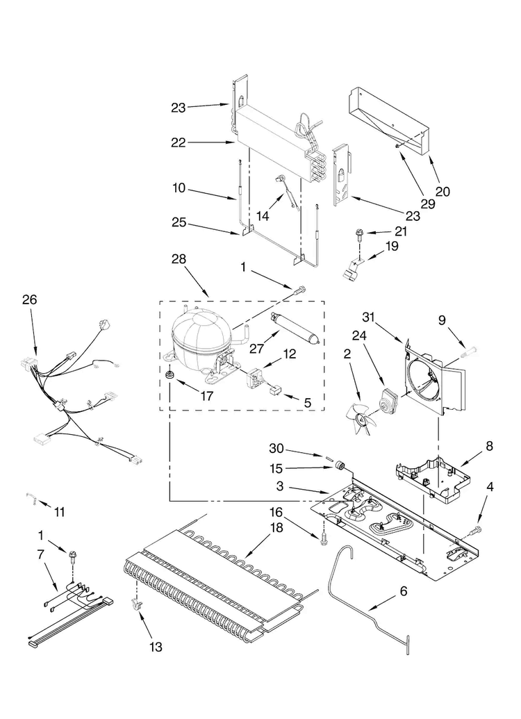 Unit Parts Diagram and Parts List for JFI2089AEB2  Jenn-Air Refrigerator
