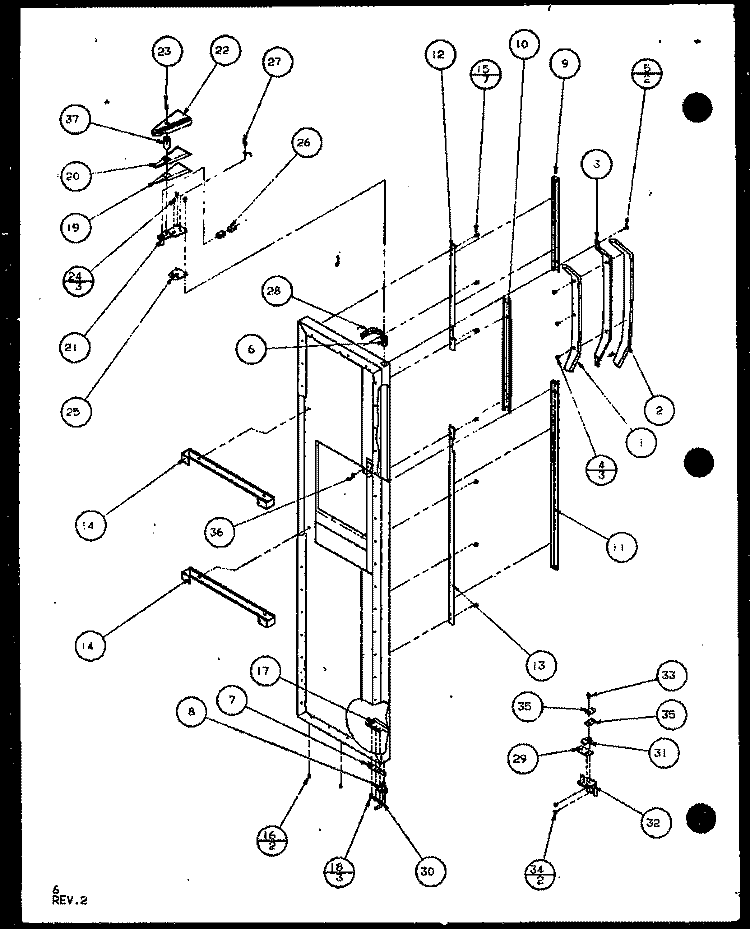 FZ DOOR Diagram and Parts List for SCD19J P7804506W Amana Refrigerator