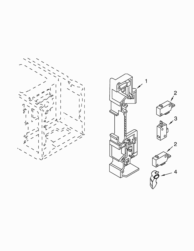 Microwave Latch Board Parts Diagram and Parts List for AMC2206BAB15  Amana Microwave
