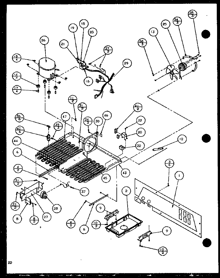 MACHINE COMPARTMENT Diagram and Parts List for SCD19J P7804506W Amana Refrigerator