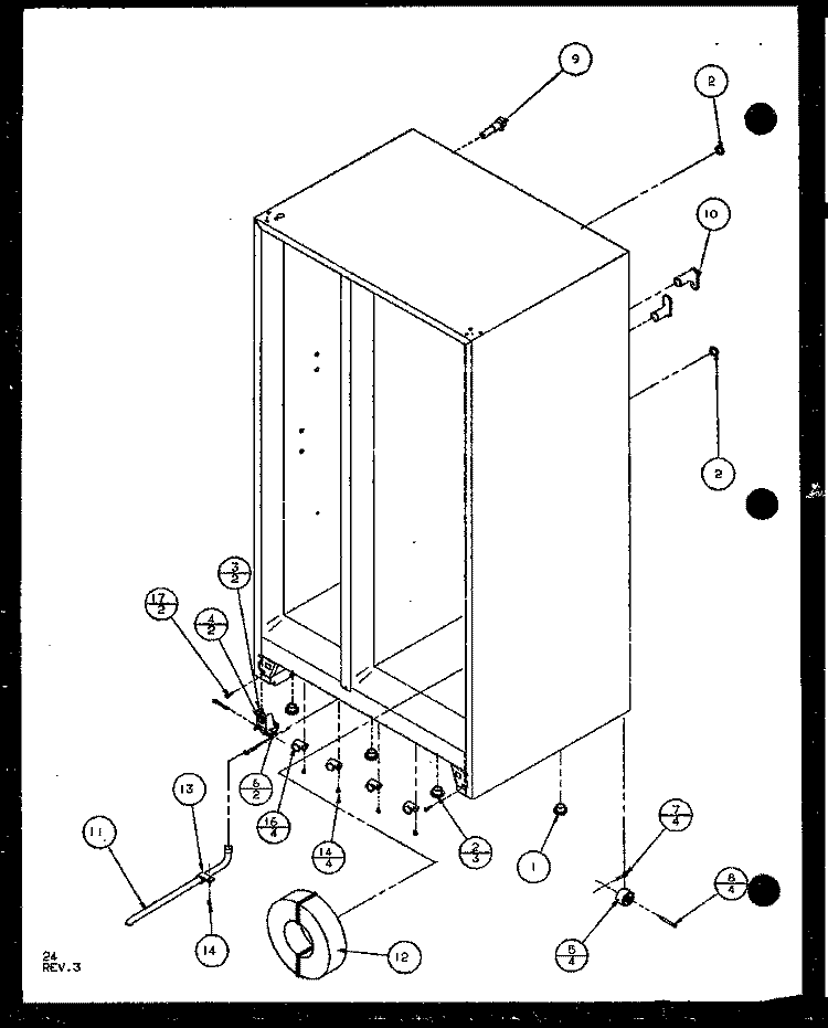 WATER TANK Diagram and Parts List for SCD19J P7804506W Amana Refrigerator