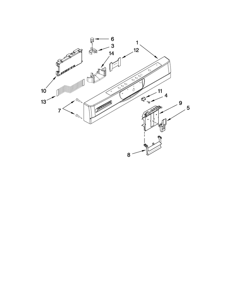 Control Panel Parts Diagram and Parts List for JDB3000AWB2  Jenn-Air Dishwasher