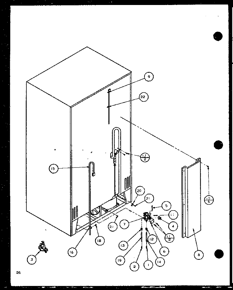 CABINET BACK Diagram and Parts List for SCD19J P7804506W Amana Refrigerator