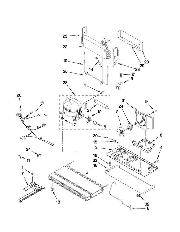 Unit Parts Diagram and Parts List for JFI2089WTS2  Jenn-Air Refrigerator