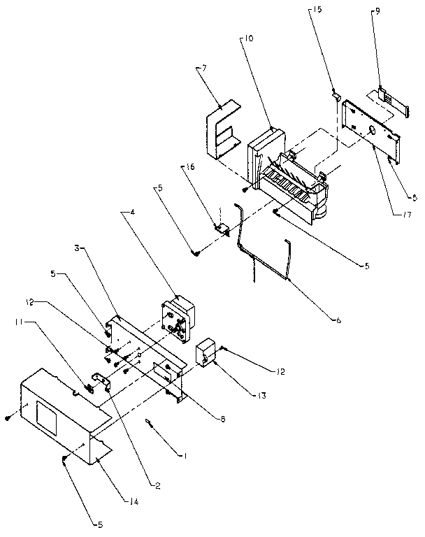 Ice Maker Diagram and Parts List for SXD25NP-P1162407W  Amana Refrigerator