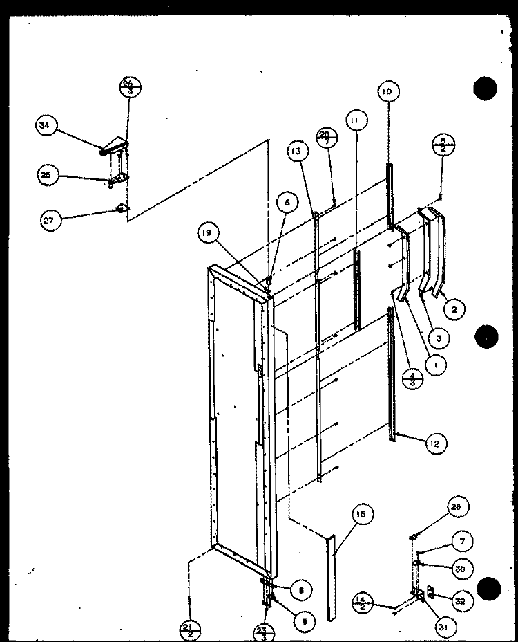 FZ DOOR HINGE AND TRIM PARTS Diagram and Parts List for SX22ML P1120604W L Amana Refrigerator
