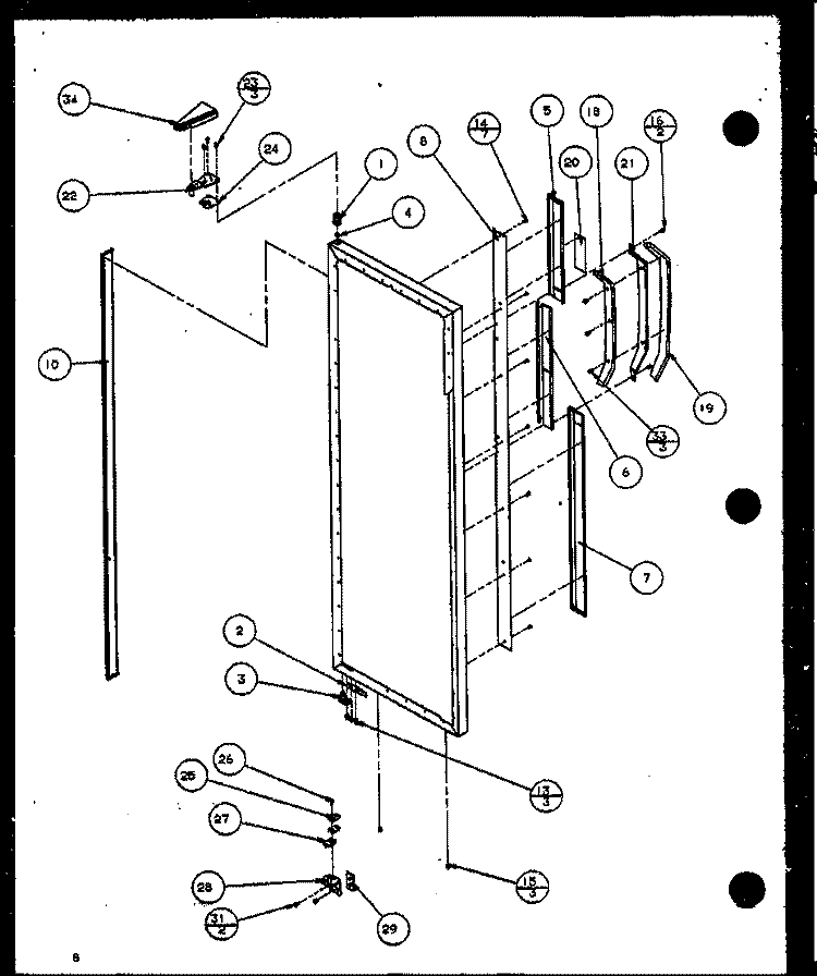 REF DOOR Diagram and Parts List for SX22ML P1120604W L Amana Refrigerator