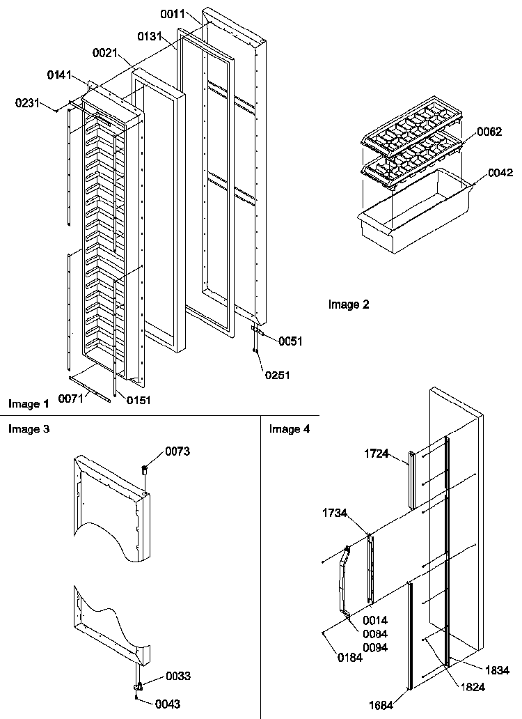 Freezer Door And Accessories Diagram and Parts List for SX322S2L-P1313801WL  Amana Refrigerator