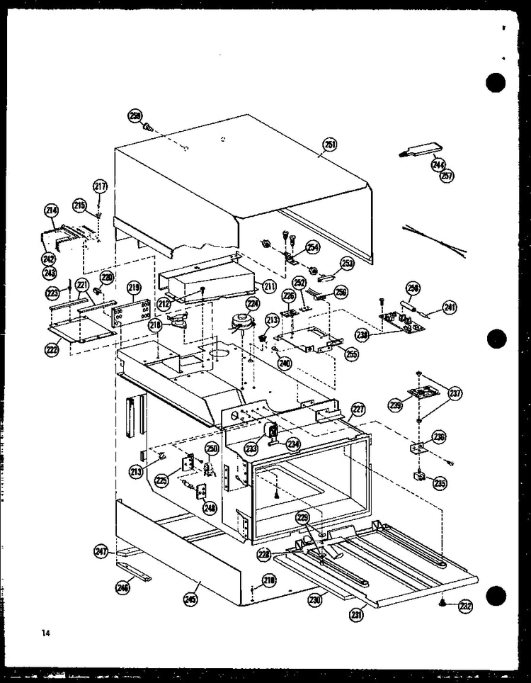 Cabinet Parts Diagram and Parts List for RC10B-DD P72650-2M Amana Microwave