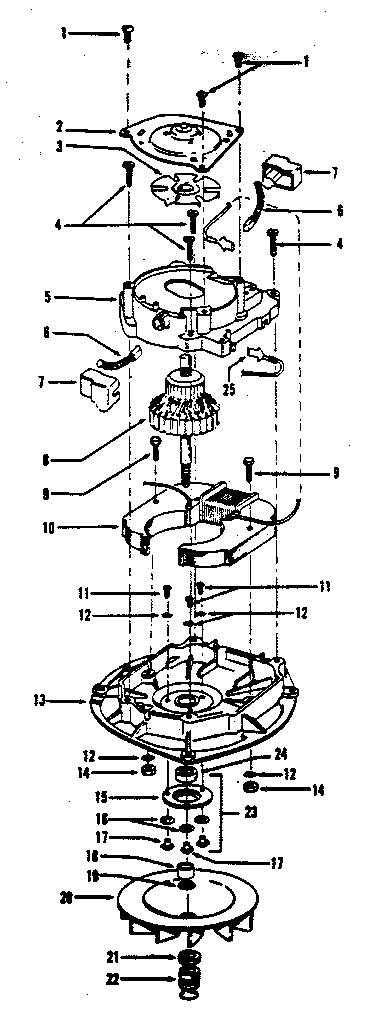Motor Diagram and Parts List for U4519  Hoover Upright Vacuum