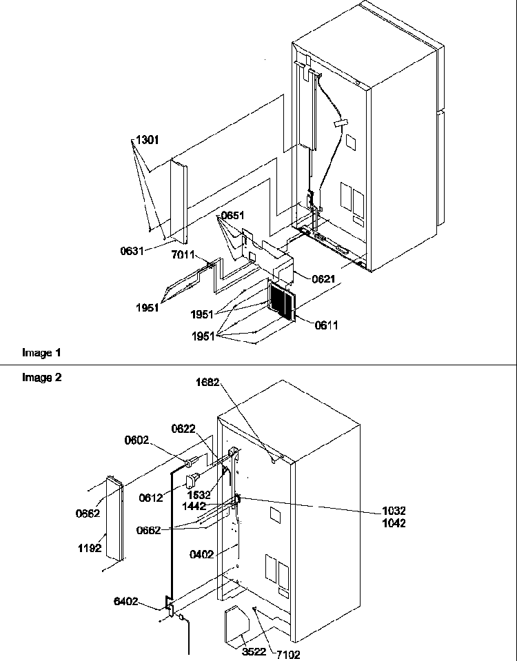 Cabinet Back Diagram and Parts List for TC18VW-P1315704WW  Amana Refrigerator