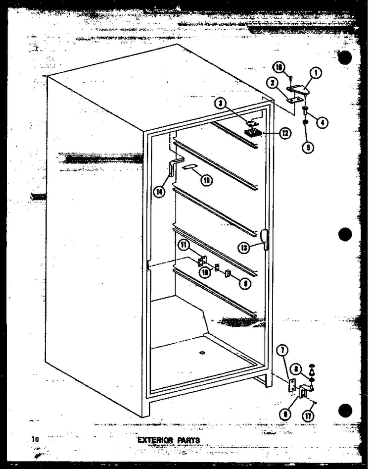 Section 2 Diagram and Parts List for ESUF16B P60345-50W Amana Freezer