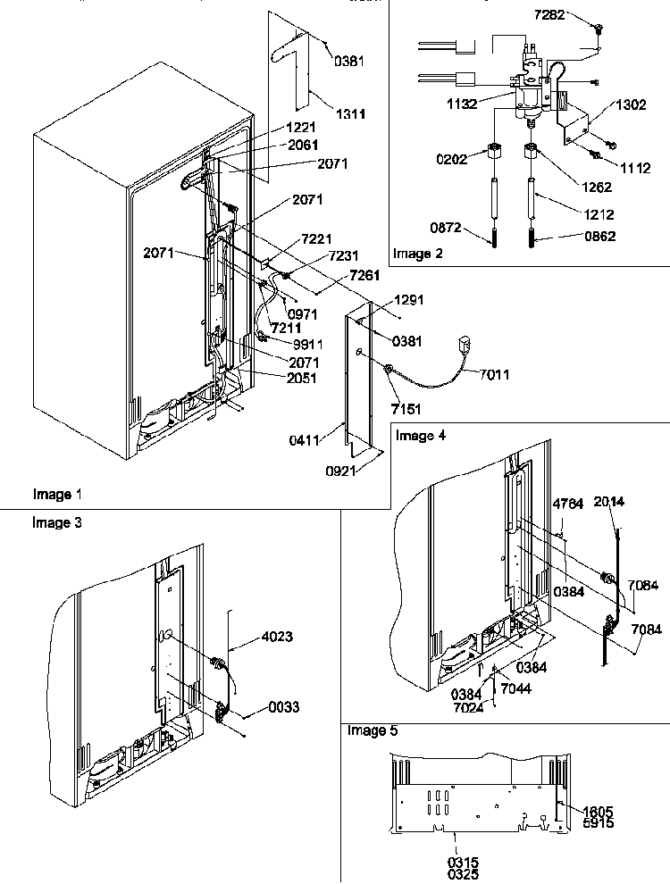 Cabinet Back Diagram and Parts List for SRDE520TBW-P1312402WW  Amana Refrigerator
