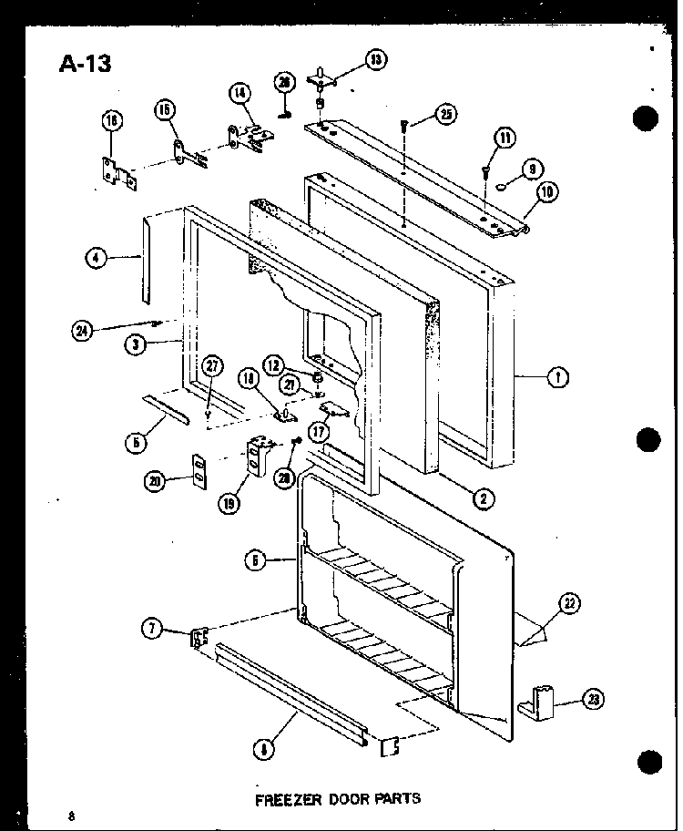 Section 6 Diagram and Parts List for ESBFC16B-P60235-16W  Amana Refrigerator