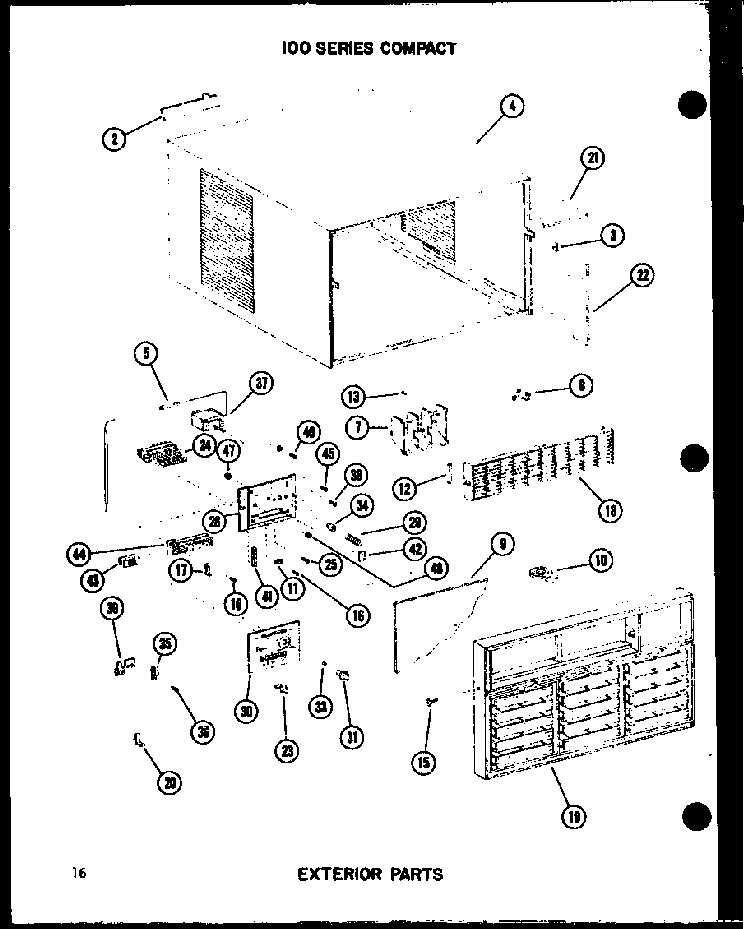 Exterior Parts Diagram and Parts List for 12-2MW P54974-24R Amana Air Conditioner