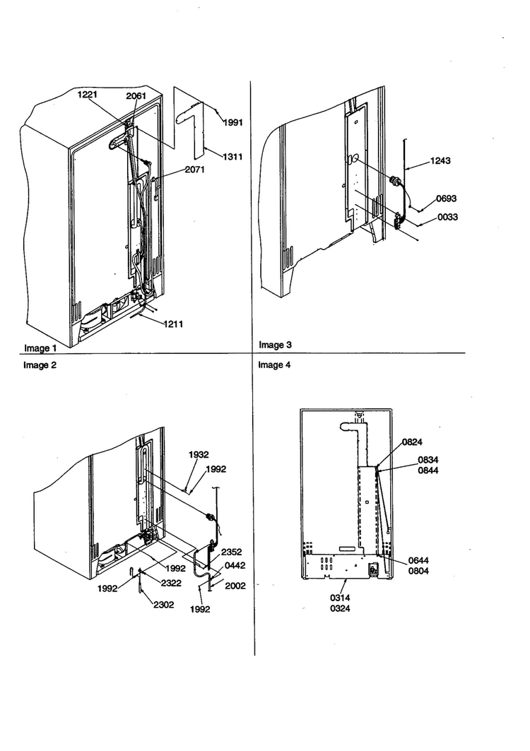 Cabinet Back Diagram and Parts List for SBDE21VPE-P1317201WE  Amana Refrigerator