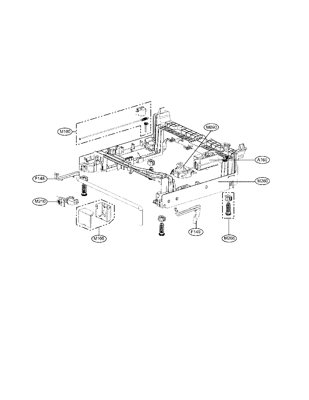 Base Parts Diagram and Parts List for 72214693610  Kenmore Dishwasher
