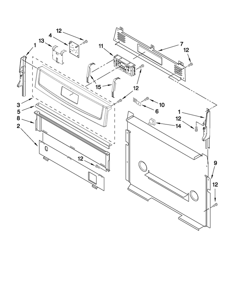 Control Panel Parts Diagram and Parts List for AGR5844VDS3  Amana Range