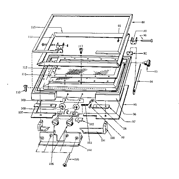 Door Assembly Diagram and Parts List for 5629917000  Kenmore Microwave