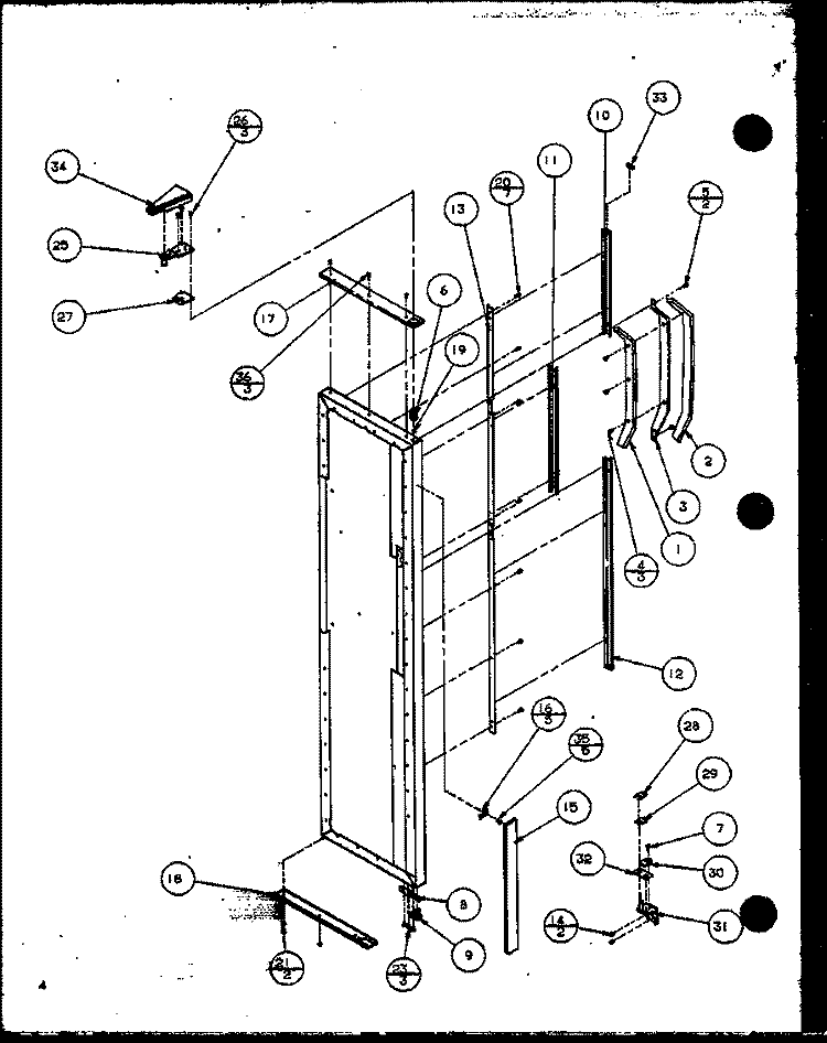 FZ DOOR HINGE AND TRIM PARTS Diagram and Parts List for SZ25MPL P1120712W L Amana Refrigerator