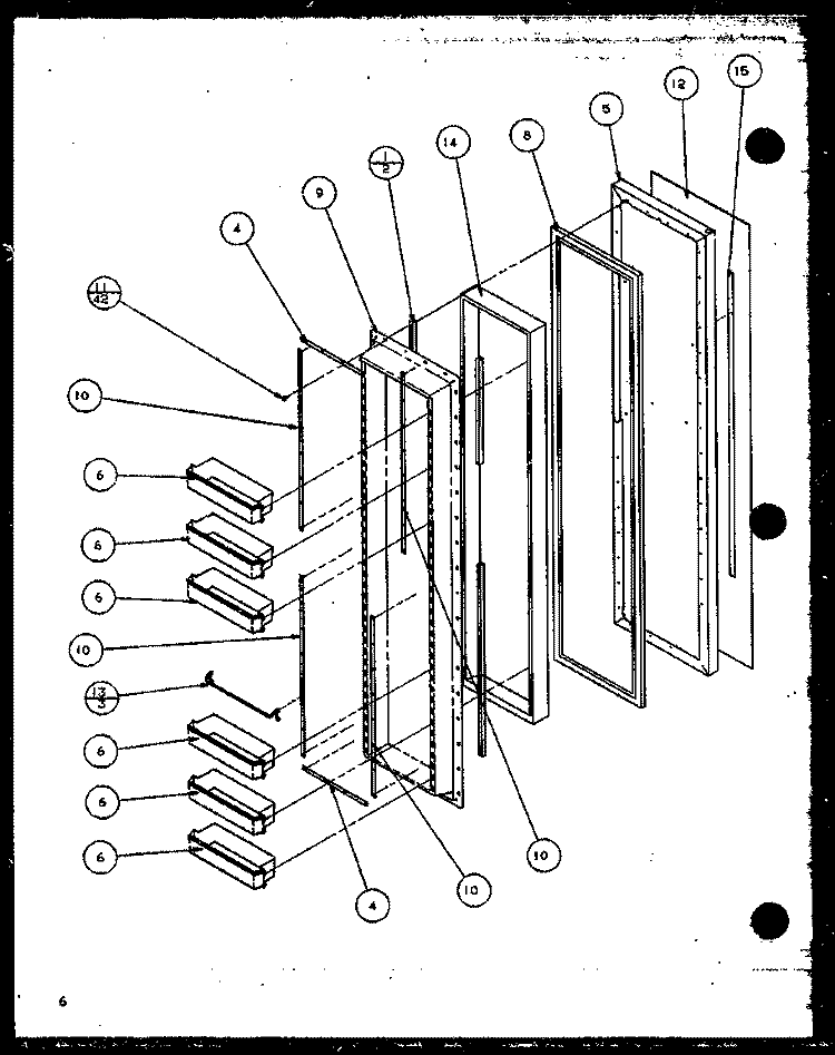 FZ DOOR Diagram and Parts List for SZ25MPL P1120712W L Amana Refrigerator