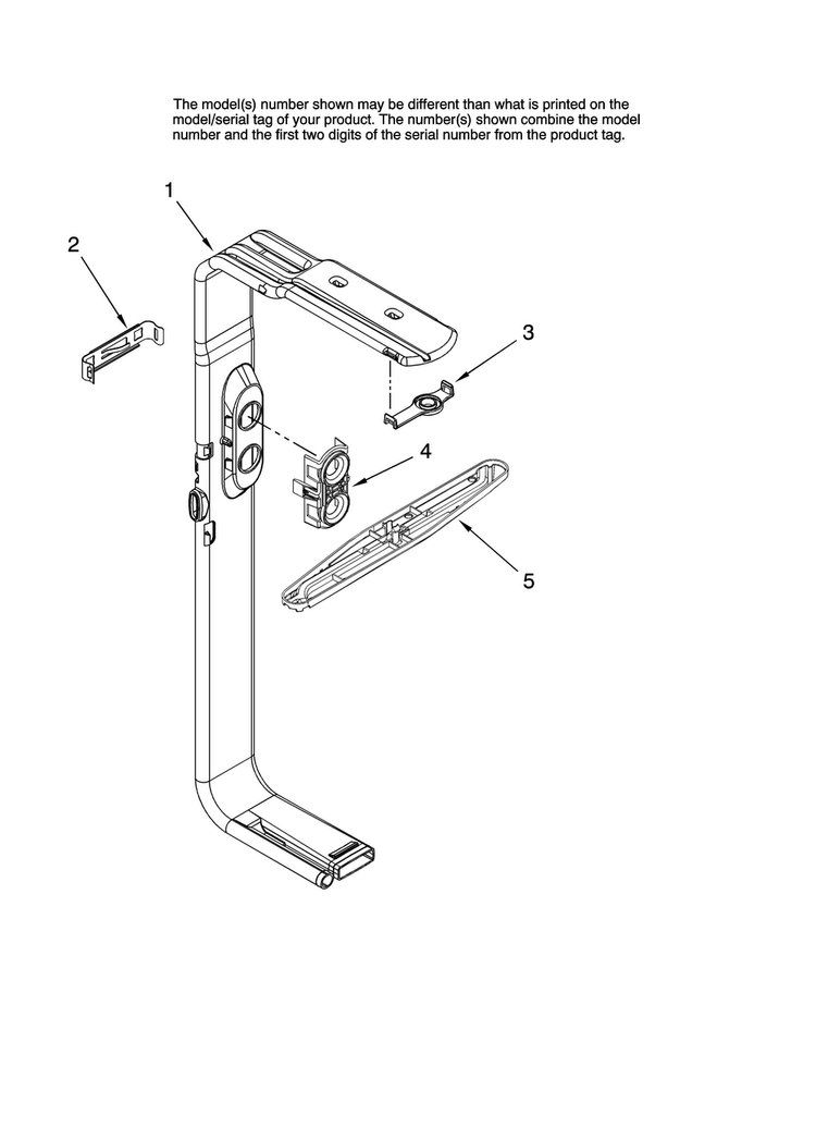 Upper Wash And Rinse Parts Diagram and Parts List for JDB1080AWW1  Jenn-Air Dishwasher