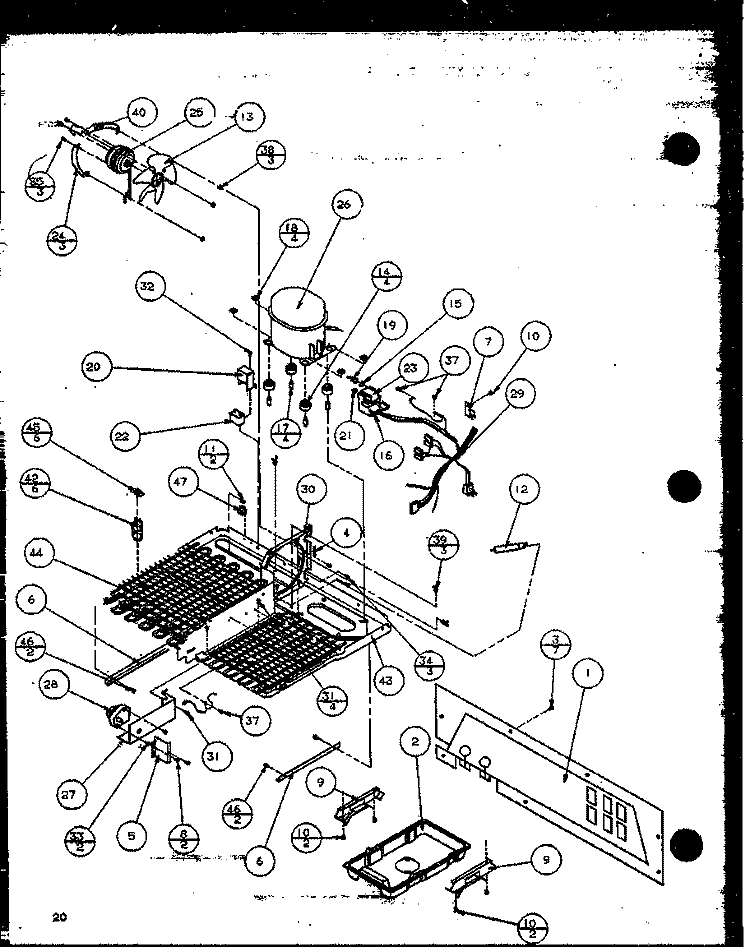 MACHINE COMPARTMENT - PAN COMP Diagram and Parts List for SZ25MPL P1120712W L Amana Refrigerator