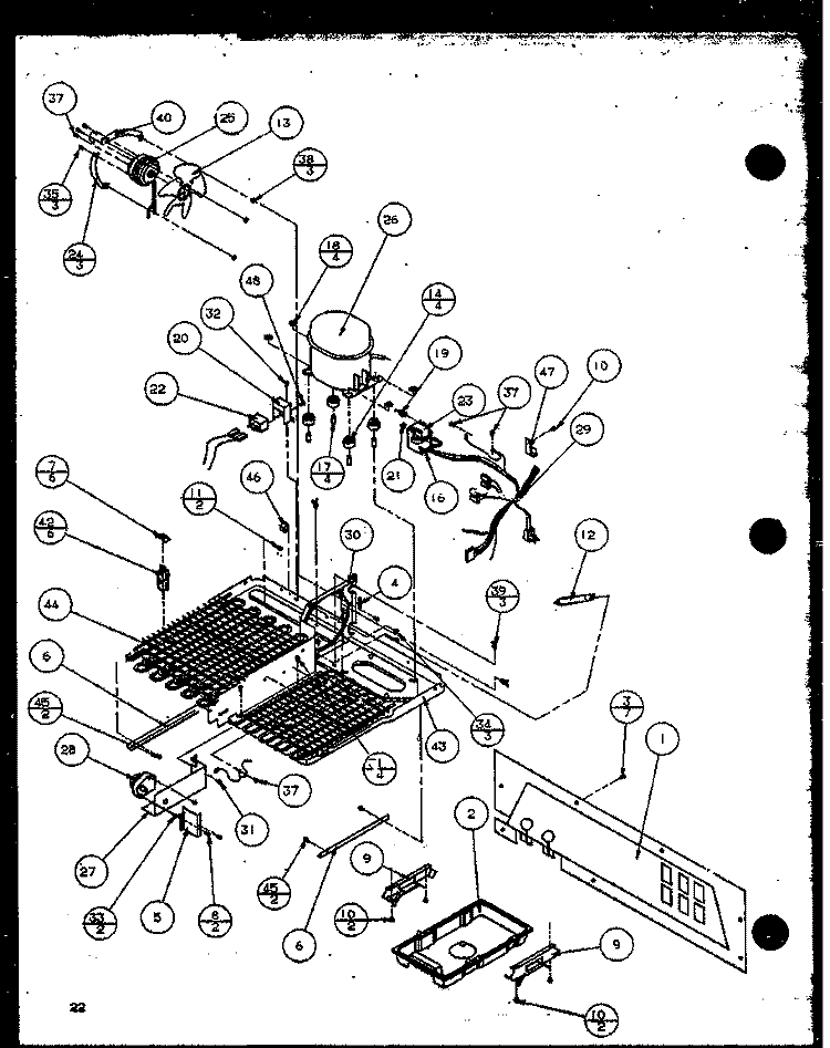 MACHINE COMPARTMENT - TEC COMP Diagram and Parts List for SZ25MPL P1120712W L Amana Refrigerator