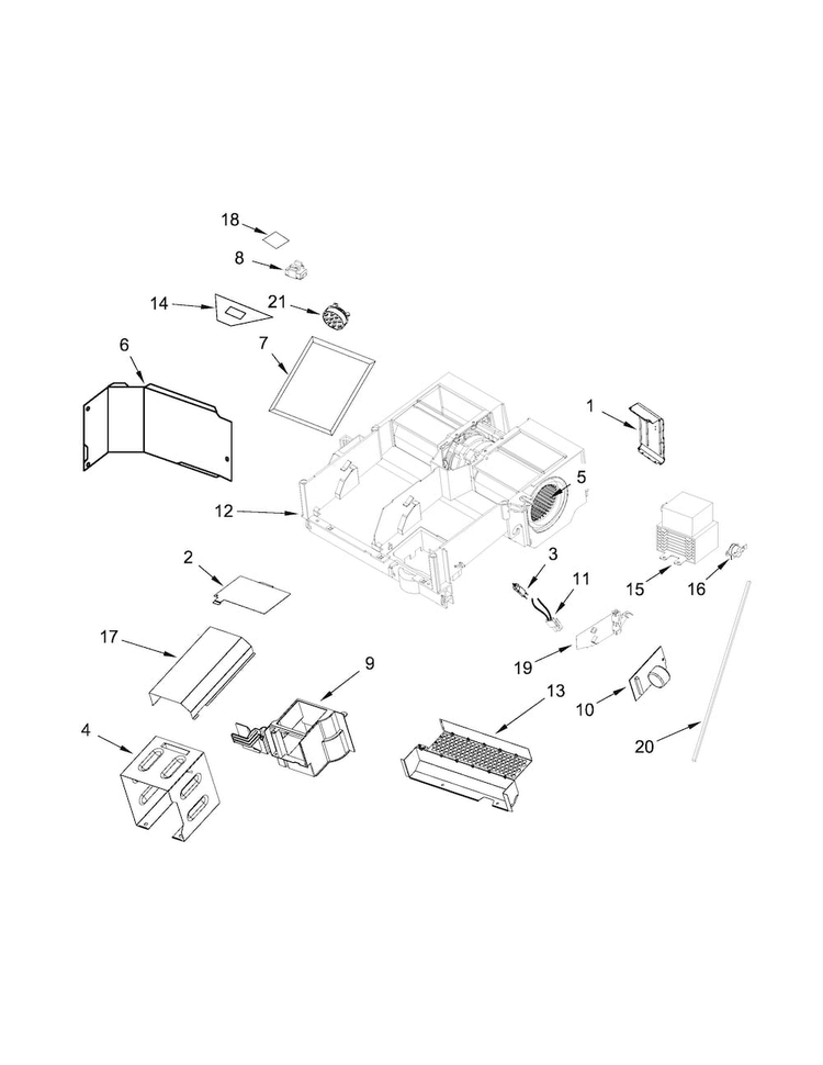 Air Flow Parts Diagram and Parts List for JMV8208CS0  Jenn-Air Microwave