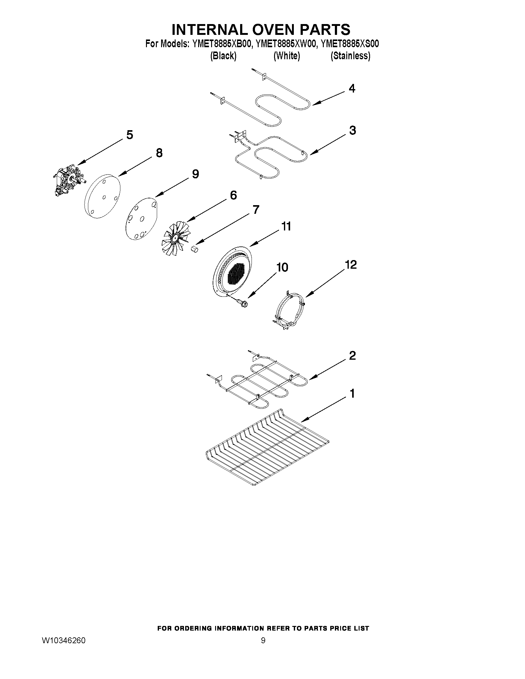 06 - INTERNAL OVEN PARTS Diagram and Parts List for YMET8885XB00  Maytag Range