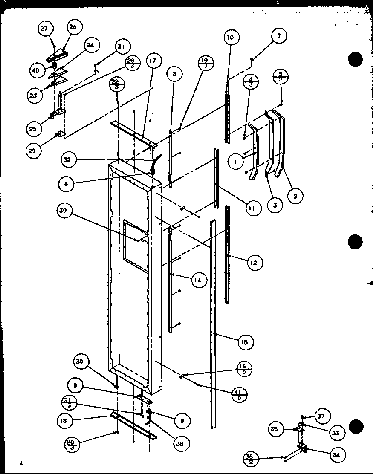 Freezer Door Diagram and Parts List for SZDE27KPL-P1110603WL  Amana Refrigerator