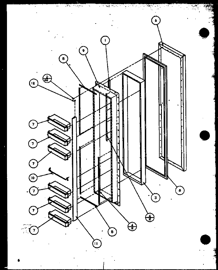 FZ DOOR Diagram and Parts List for SZI20ML P1120101W L Amana Refrigerator