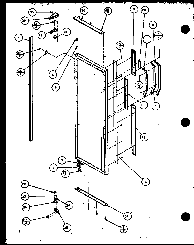 REF DOOR Diagram and Parts List for SZI20ML P1120101W L Amana Refrigerator