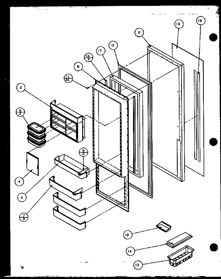 REF DOOR Diagram and Parts List for SZ25MP2L P1154904W L Amana Refrigerator