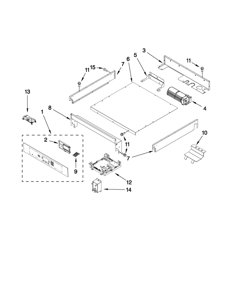 Control Panel Parts Diagram and Parts List for JJW2730WS01  Jenn-Air Wall Oven