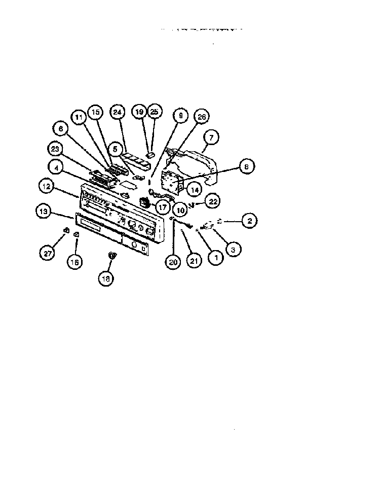 Control Panel Assy Diagram and Parts List for DUS200W-P1139728NW  Caloric Dishwasher