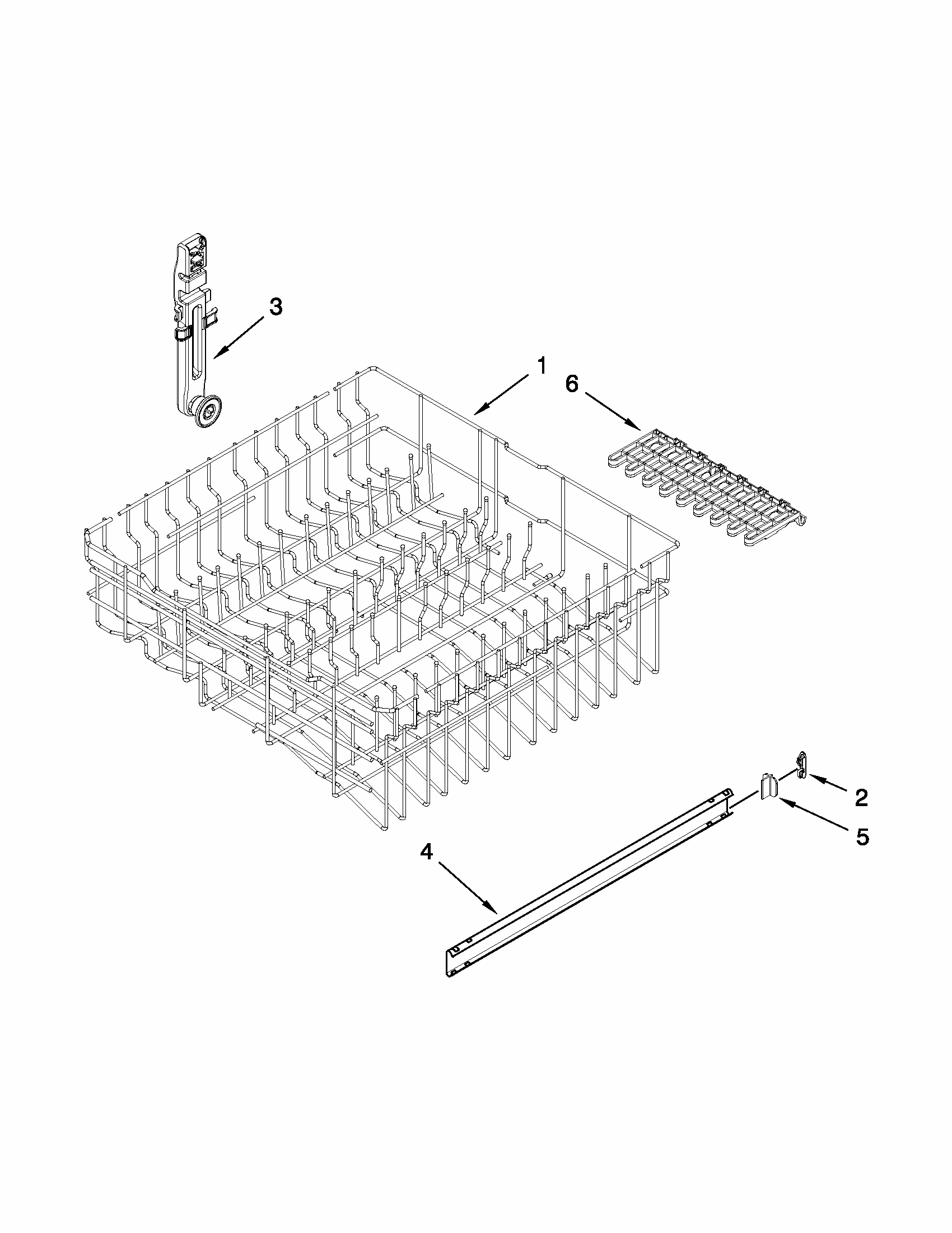 Upper Rack And Track Parts Diagram and Parts List for MDB4709PAM2  Maytag Dishwasher