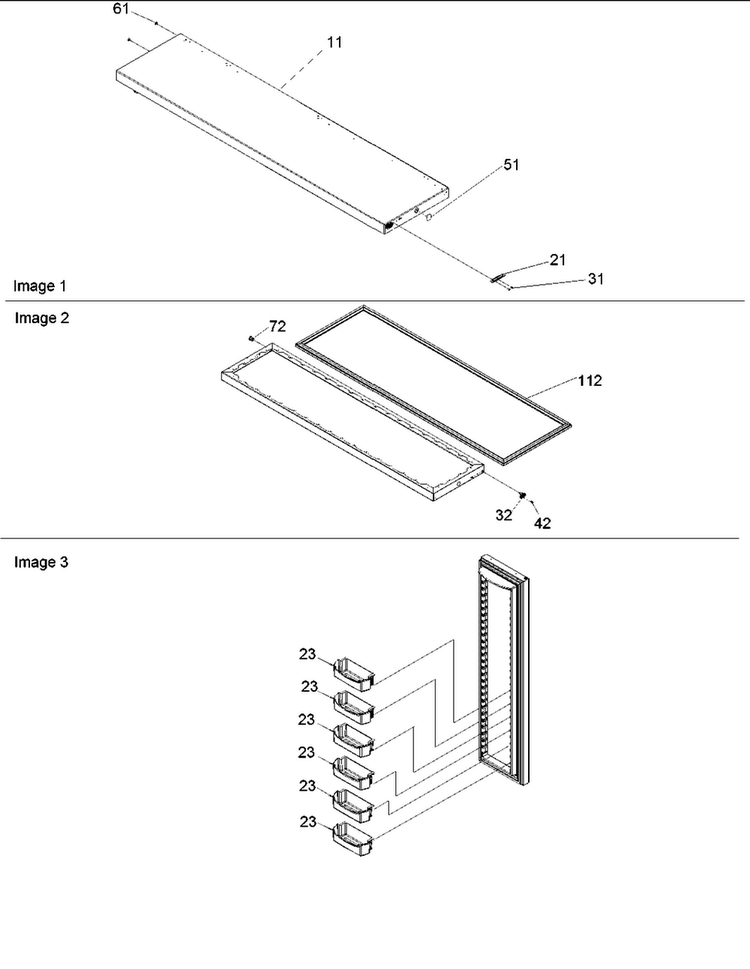 Freezer Door Diagram and Parts List for AARS2304AC-PARS2304AC0  Amana Refrigerator