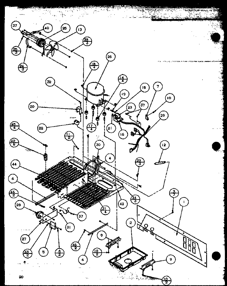 MACHINE COMPARTMENT (PAN COMP) Diagram and Parts List for SZD27ML P1124304W L Amana Refrigerator