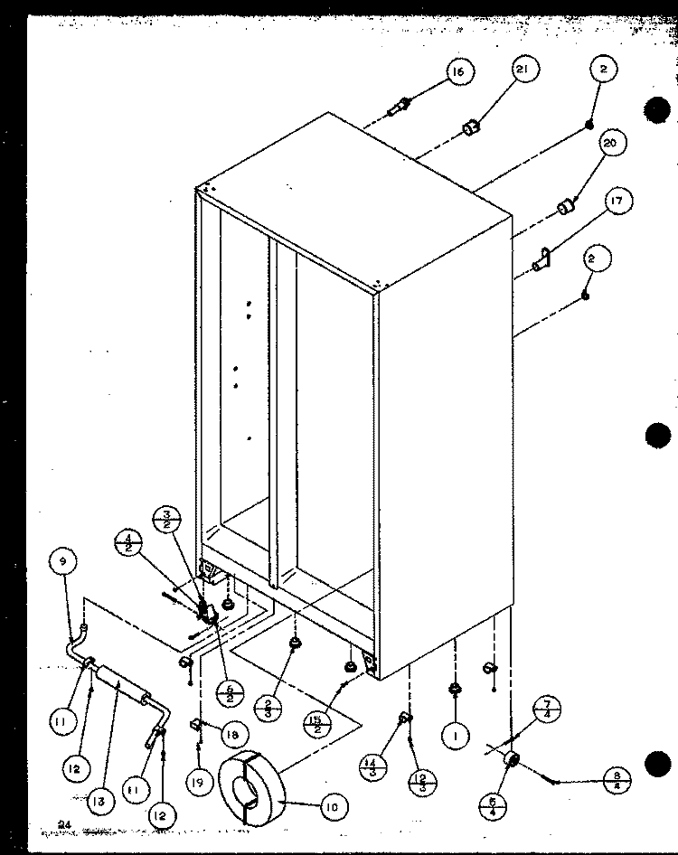 DRAIN AND ROLLERS Diagram and Parts List for SZD27ML P1124304W L Amana Refrigerator