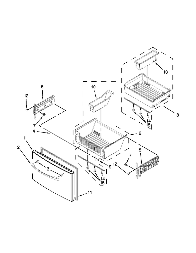Freezer Door Parts Diagram and Parts List for MFT2976AEW03  Maytag Refrigerator