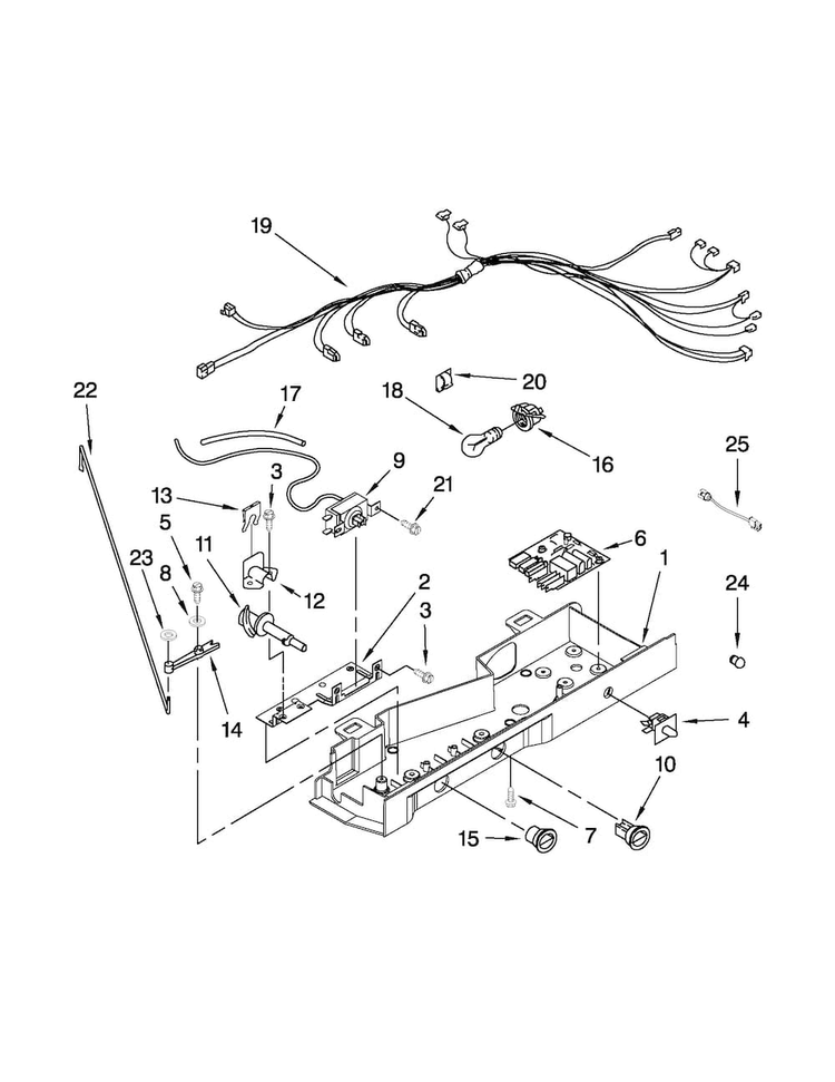 Control Box Parts Diagram and Parts List for ASD2275BRW00  Amana Refrigerator