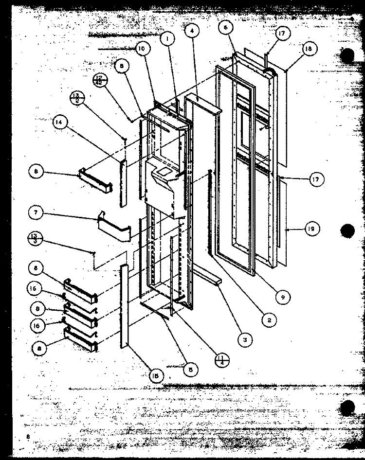FZ DOOR Diagram and Parts List for SBD20MW P1120201W W Amana Refrigerator